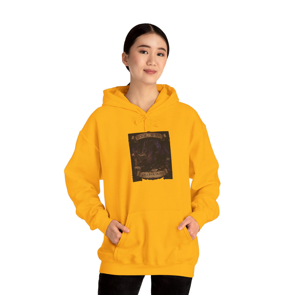 Book Worm? I Am a Book Dragon, Fantasy Reader Hoodie