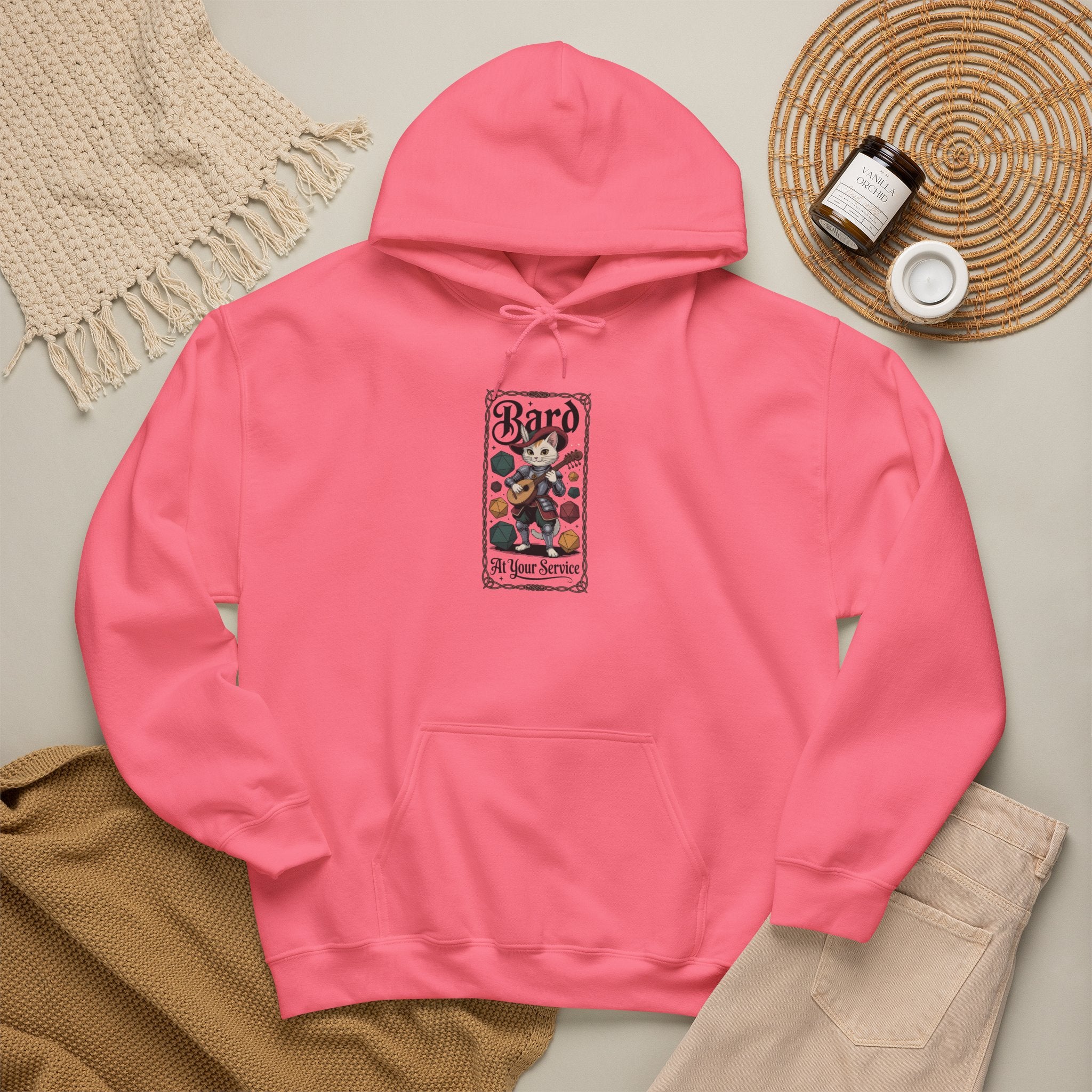 Bard Cat at Your Serivece D&D Hoodie | Cat Lover RPG Gift
