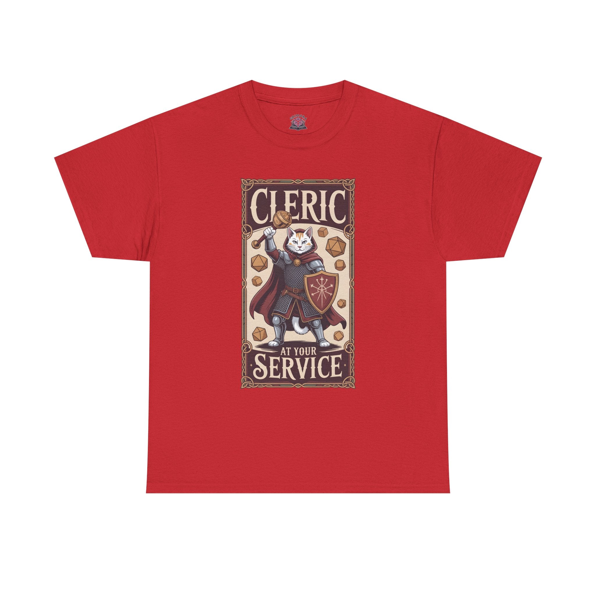 Cleric Cat at Your Service D&D T-shirt | Cat Lover RPG Gift