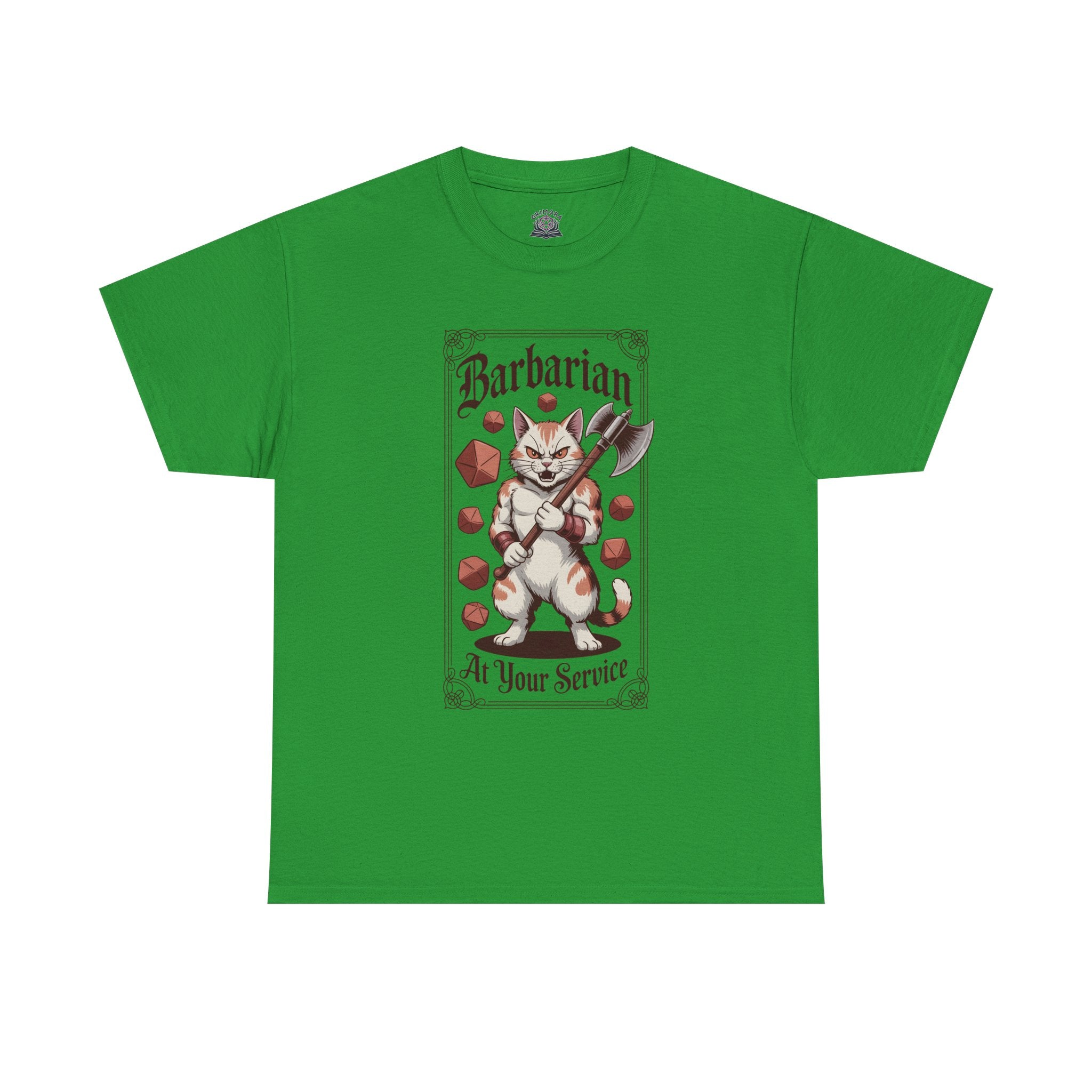 Barbarian Cat at Your Serivece D&D T-shirt | Cat Lover RPG Gift