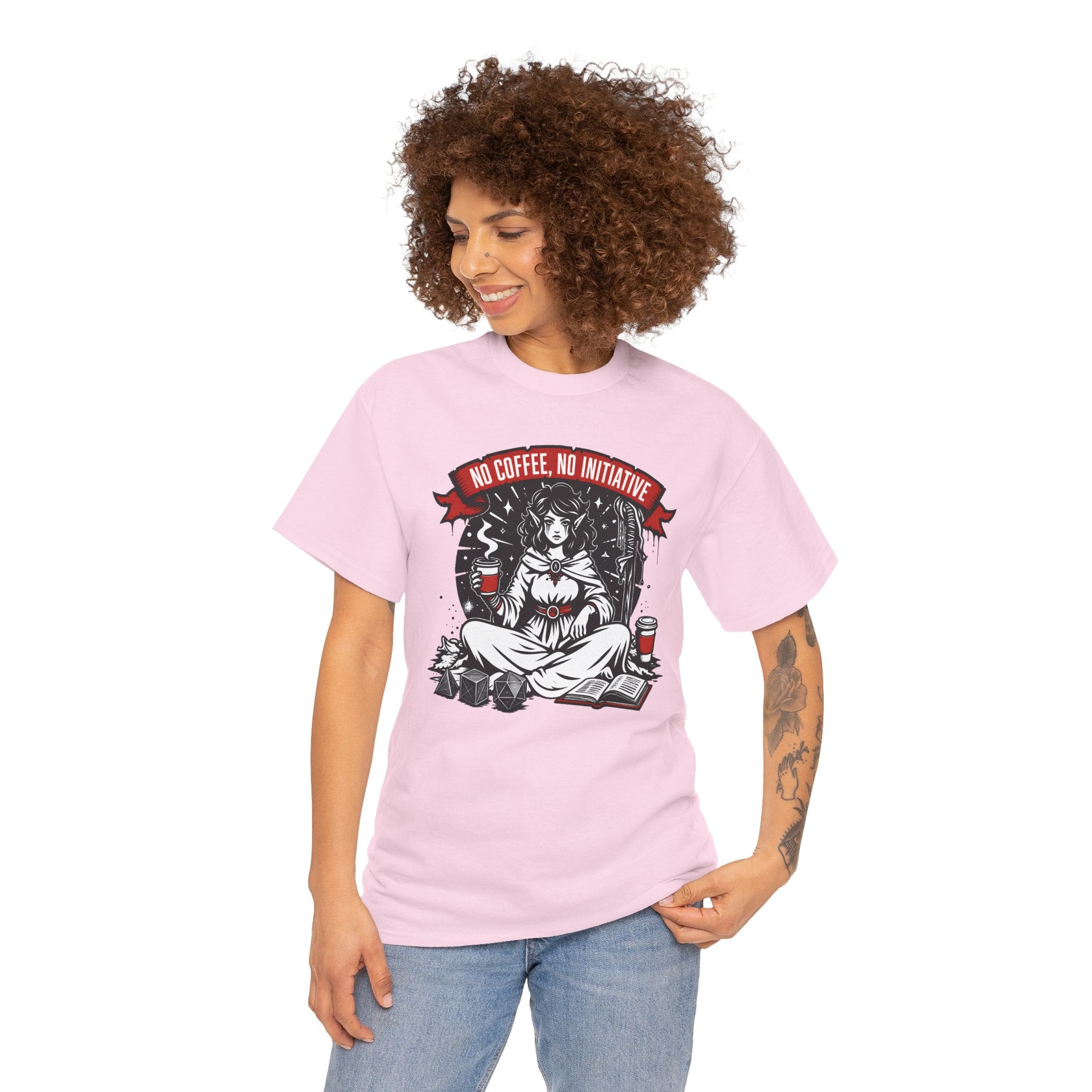 No Coffee, No Initiative | Fantasy RPG T-shirt