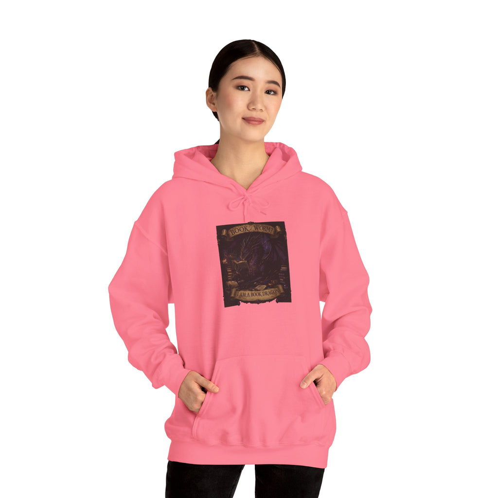 Book Worm? I Am a Book Dragon, Fantasy Reader Hoodie