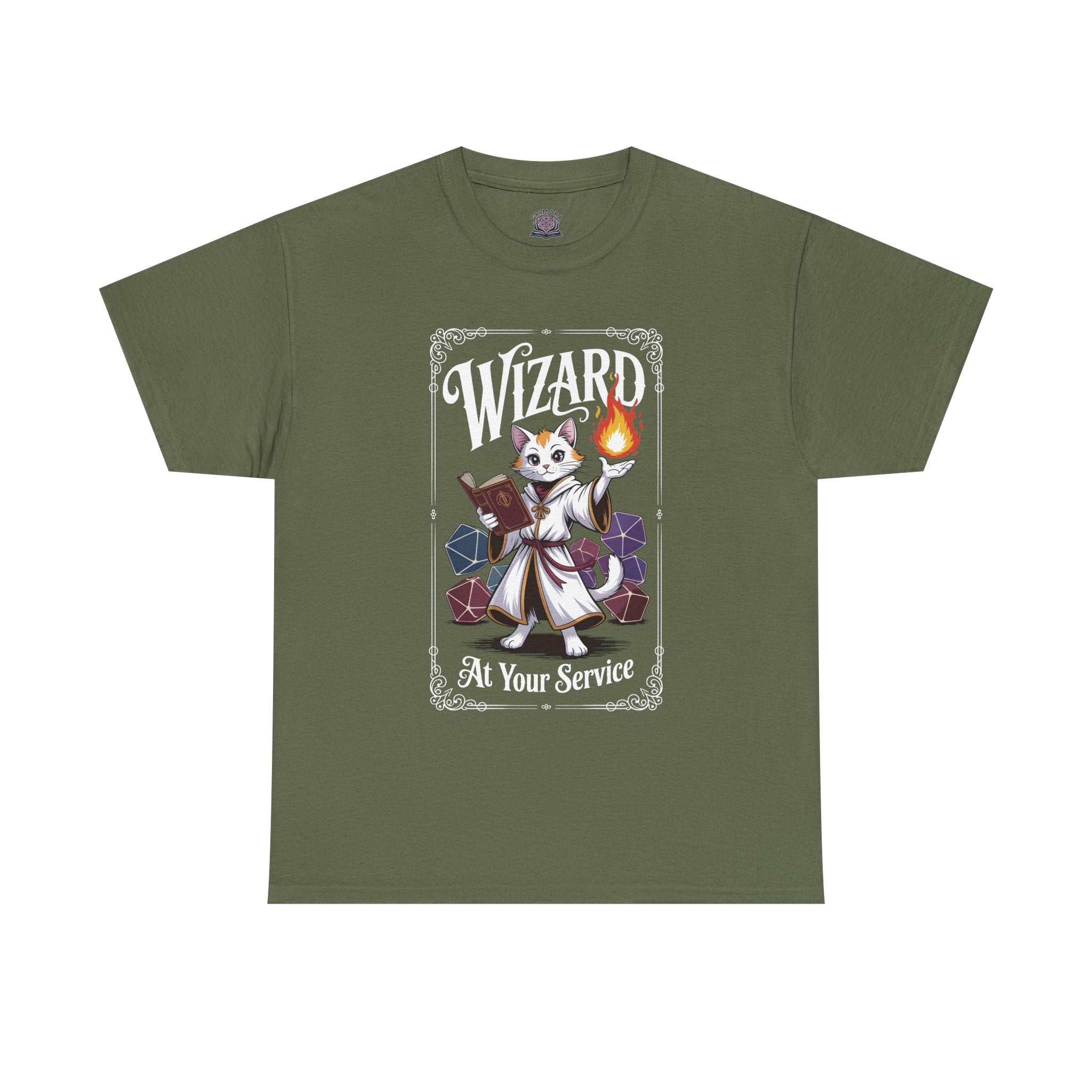 Wizard Cat at Your Serivece D&D T-shirt | Cat Lover RPG Gift