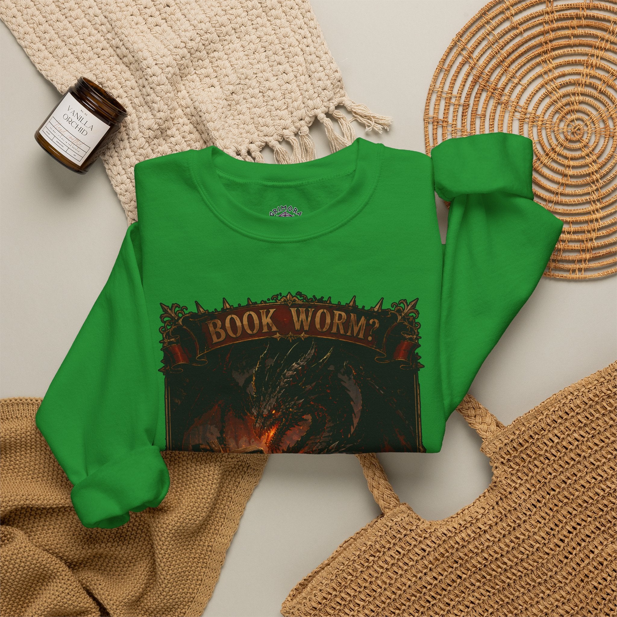 Book Worm? I Am a Book Dragon, Fantasy Reader Sweatshirt