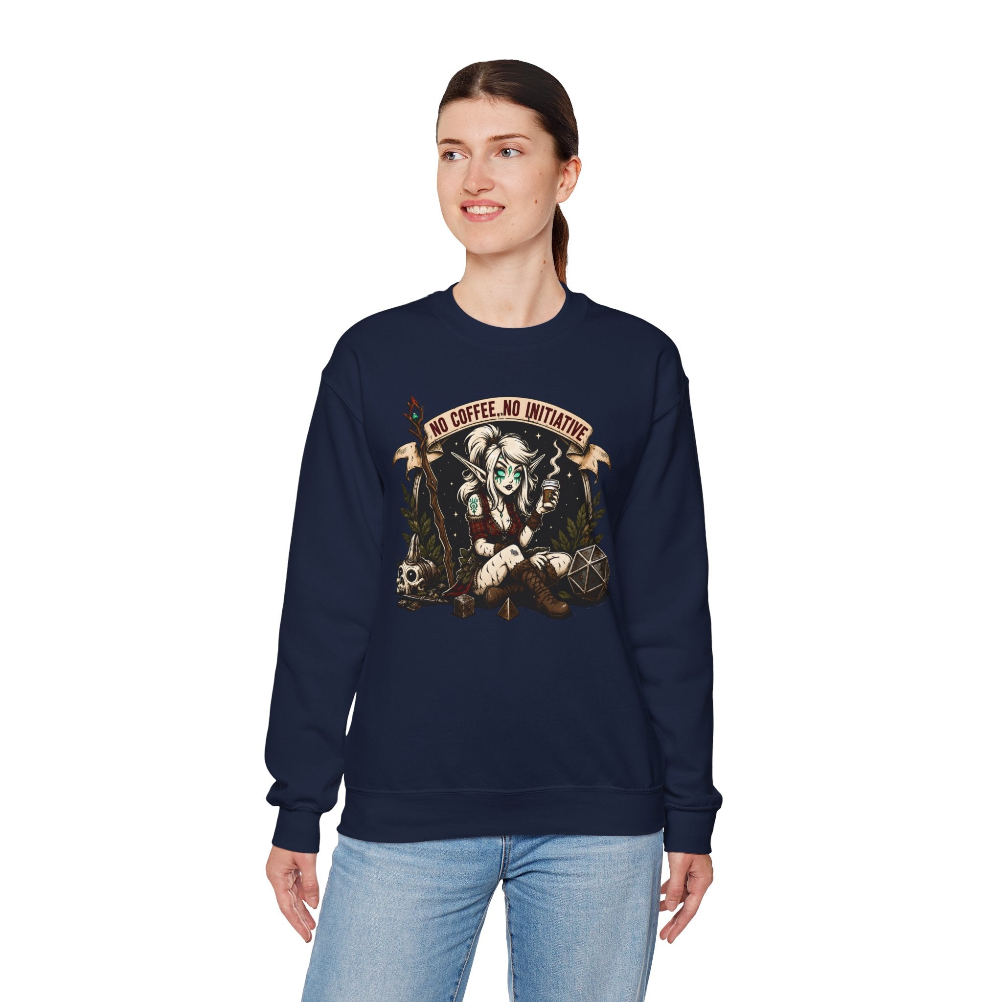 No Coffee, No Initiative | Fantasy RPG Sweatshirt
