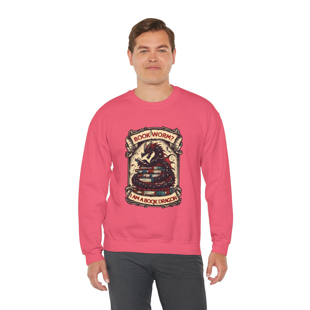 Book Worm? I Am a Book Dragon, Fantasy Reader Sweatshirt