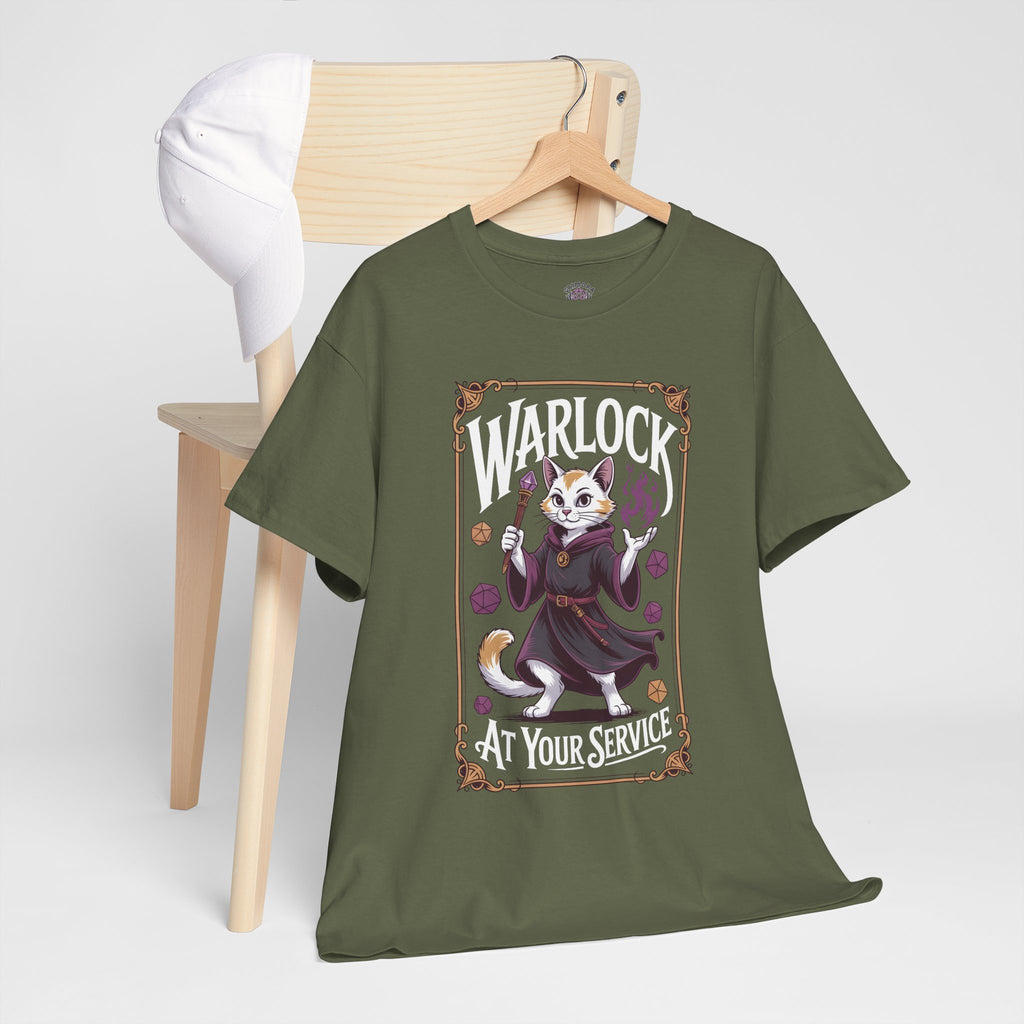 Warlock Cat at Your Serivece D&D T-shirt | Cat Lover RPG Gift