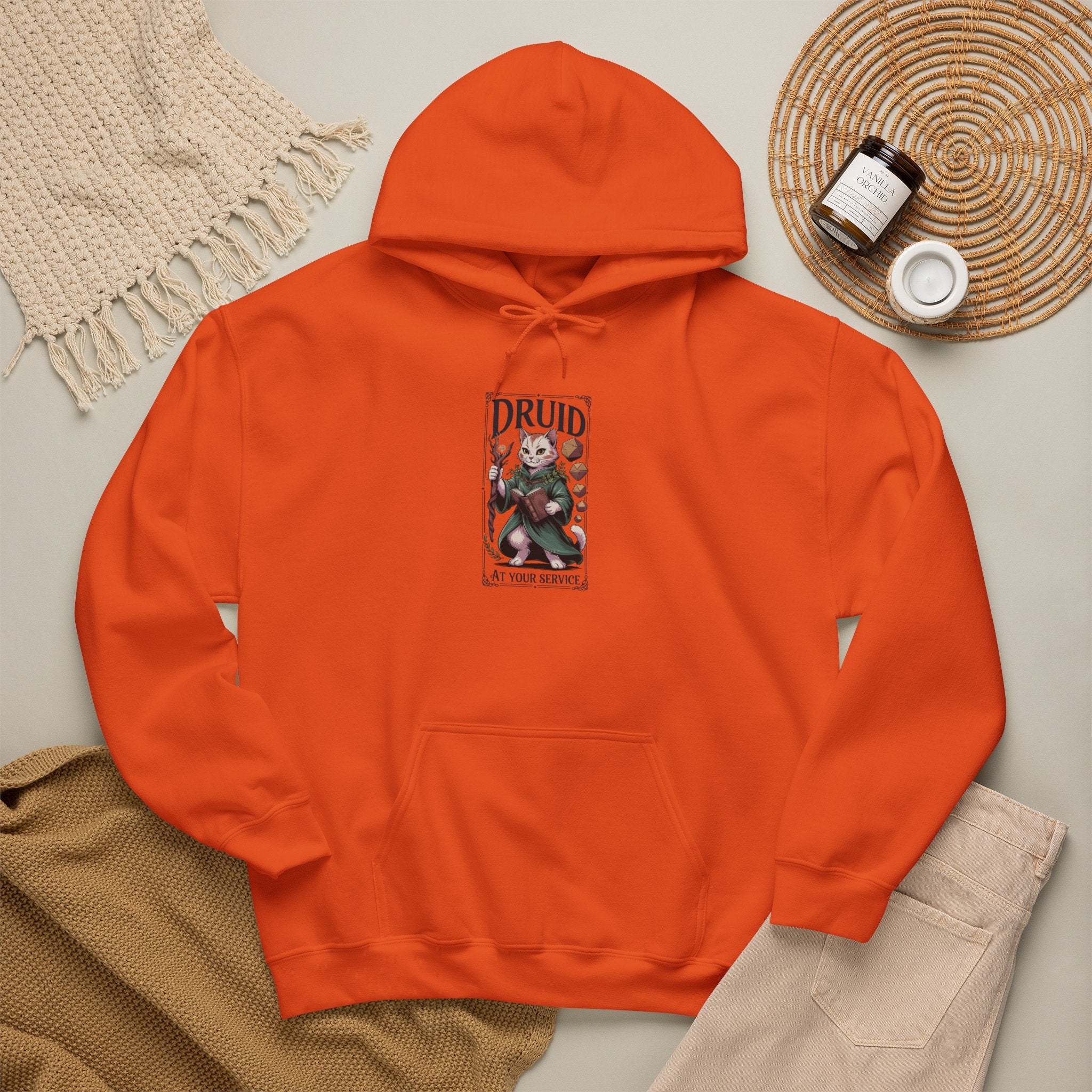 Druid Cat at Your Serivece D&D Hoodie | Cat Lover RPG Gift