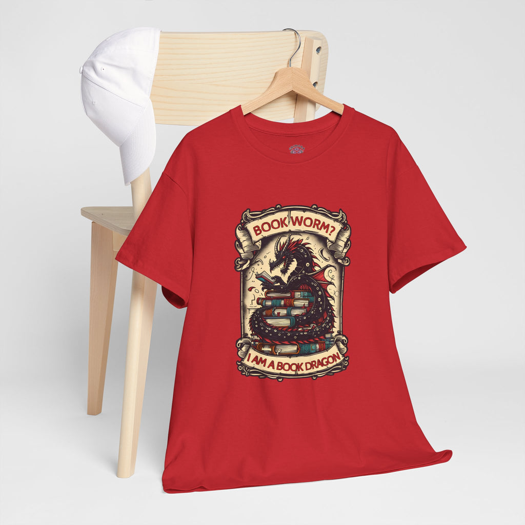 Book Worm? I Am a Book Dragon, Fantasy Reader T-shirt