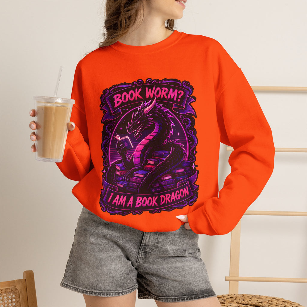 Book Worm? I Am a Book Dragon, Fantasy Reader Sweatshirt
