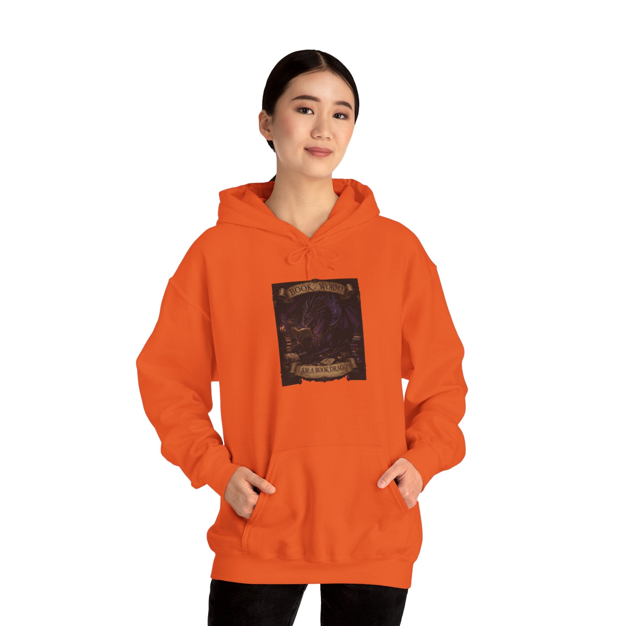 Book Worm? I Am a Book Dragon, Fantasy Reader Hoodie