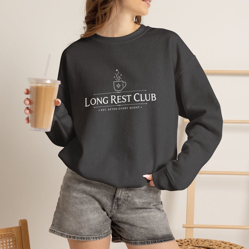 Long Rest Club – Est. After Every Quest | Fantasy RPG Sweatshirt