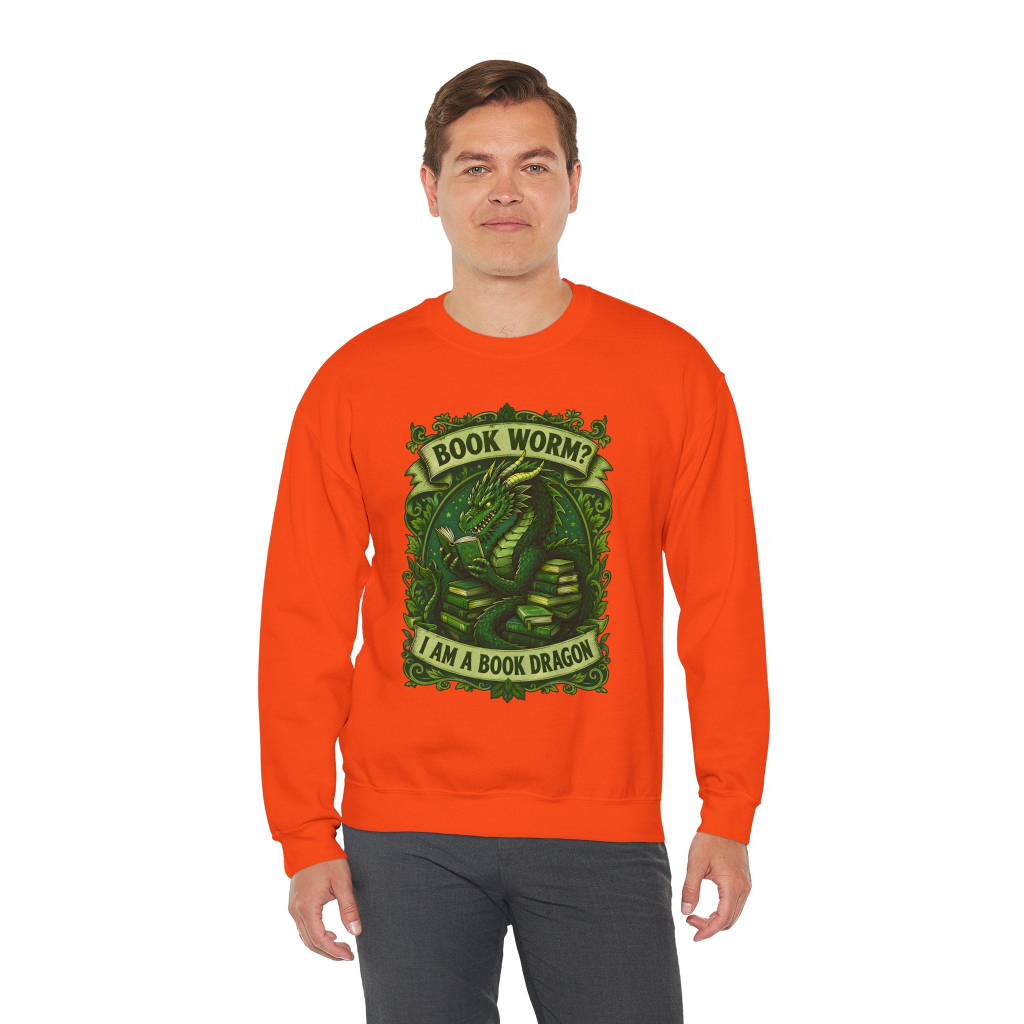 Book Worm? I Am a Book Dragon, Fantasy Reader Sweatshirt