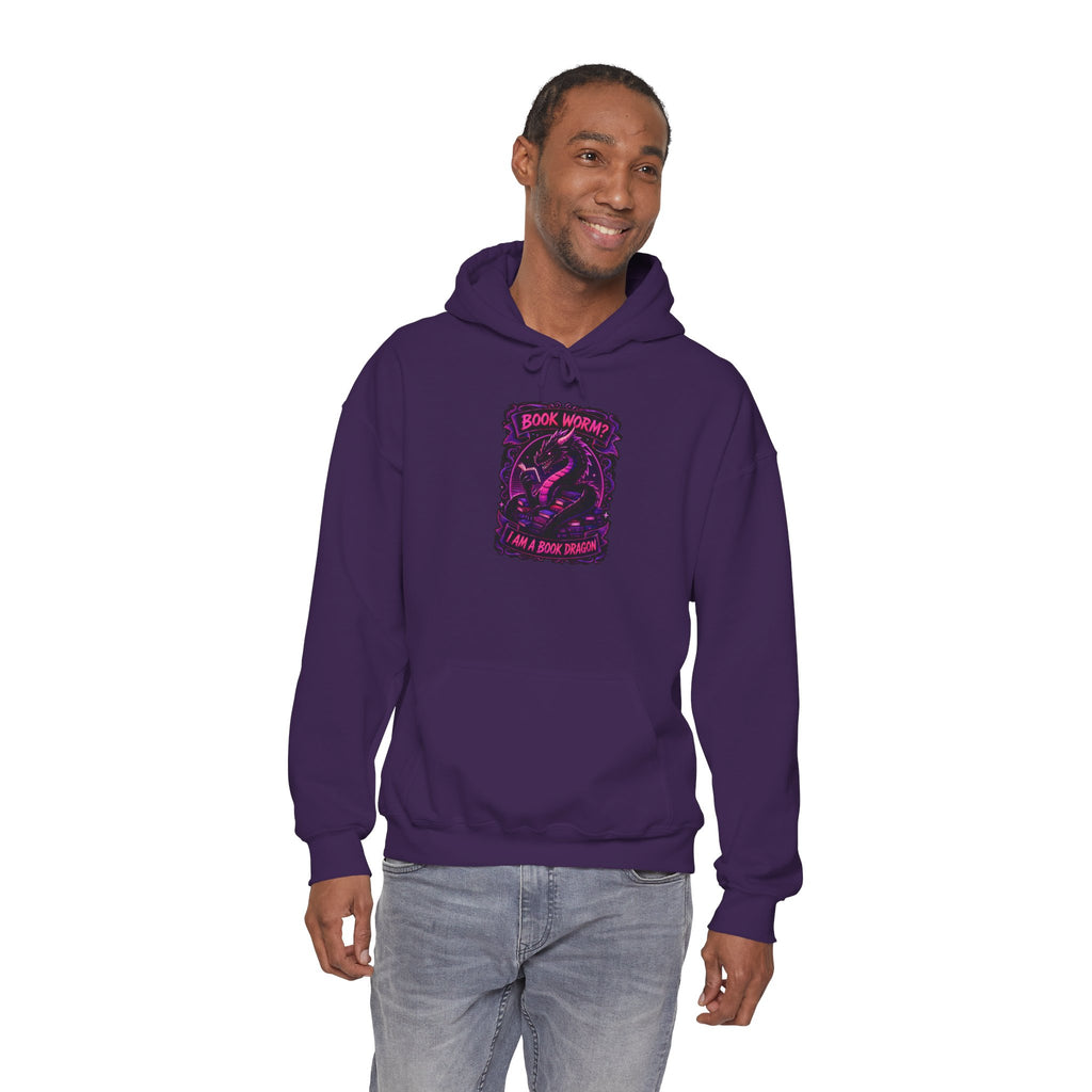 Book Worm? I Am a Book Dragon, Fantasy Reader Hoodie