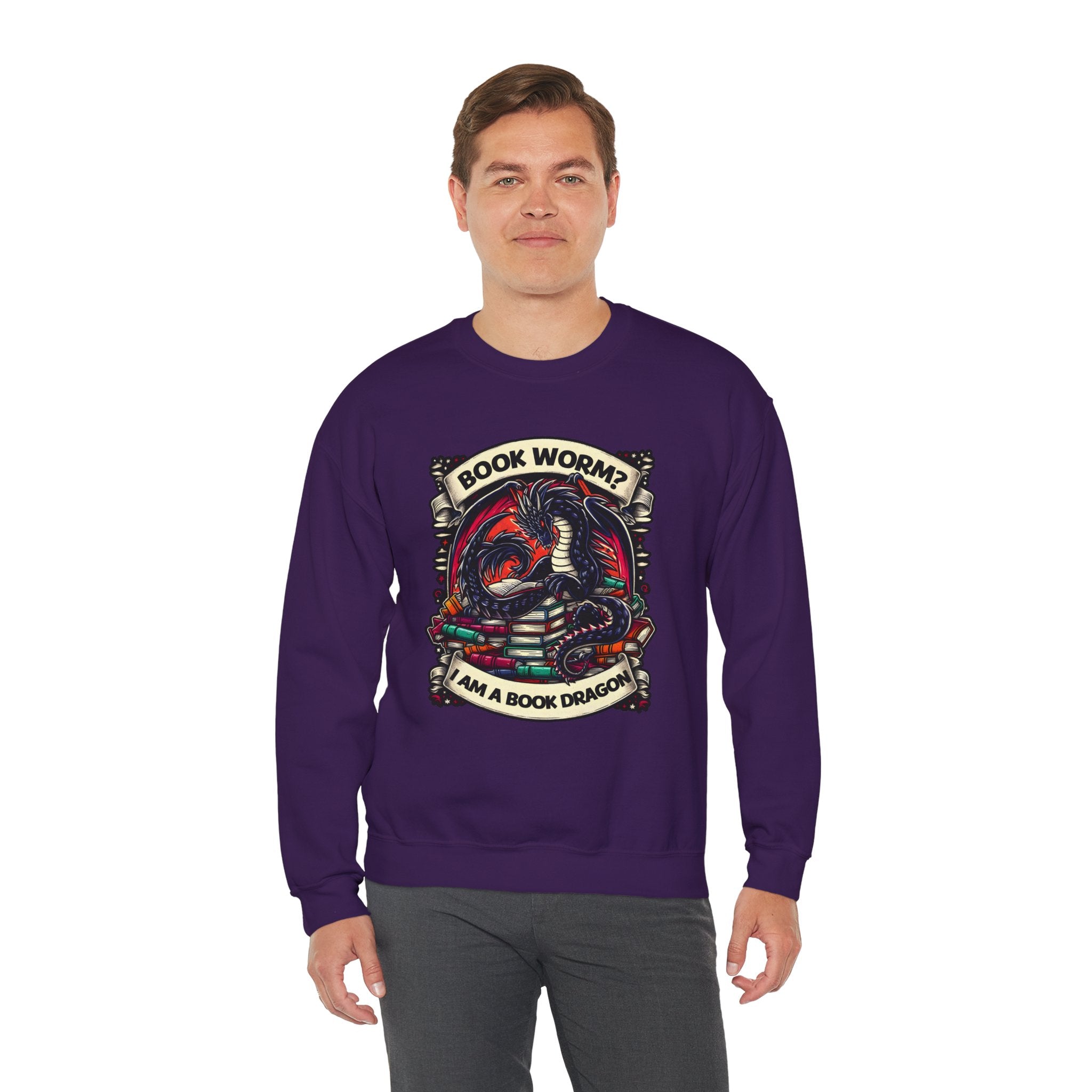 Book Worm? I Am a Book Dragon, Fantasy Reader Sweatshirt