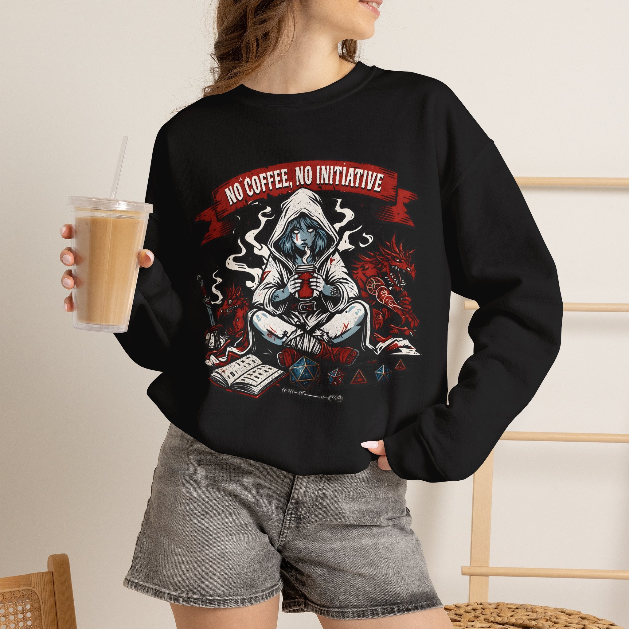 No Coffee, No Initiative | Fantasy RPG Sweatshirt