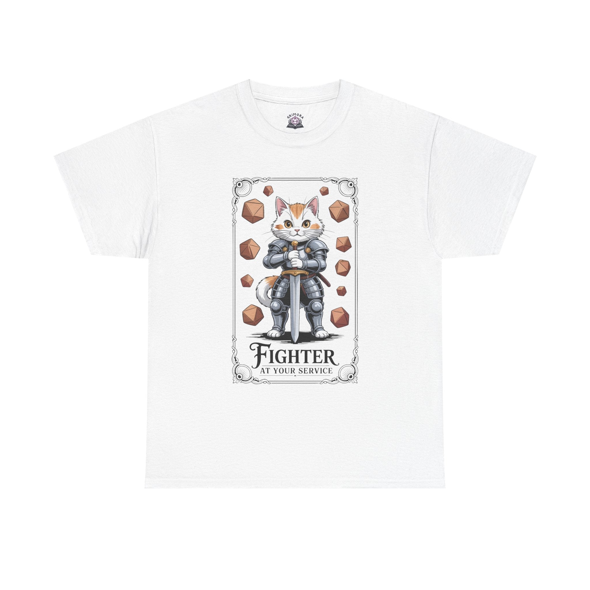 Fighter Cat at Your Service D&D T-shirt | Cat Lover RPG Gift
