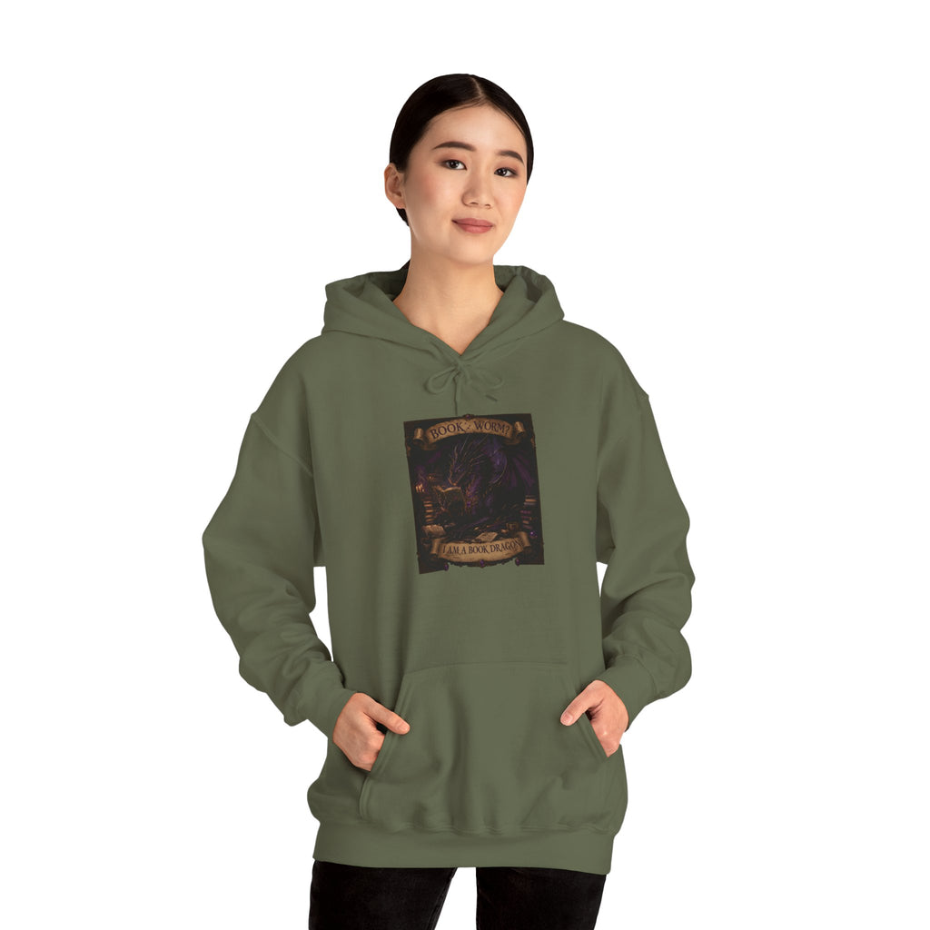 Book Worm? I Am a Book Dragon, Fantasy Reader Hoodie