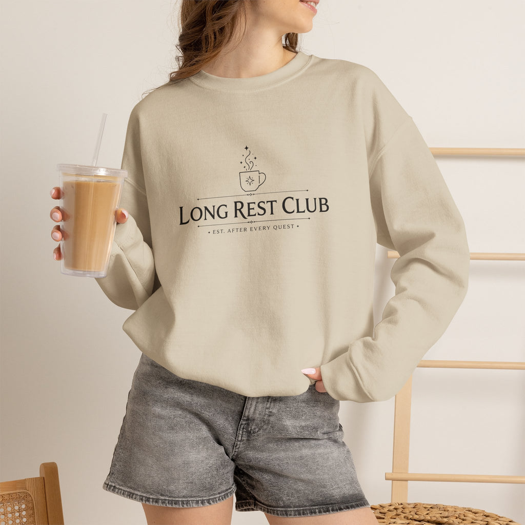 Long Rest Club – Est. After Every Quest | Fantasy RPG Sweatshirt