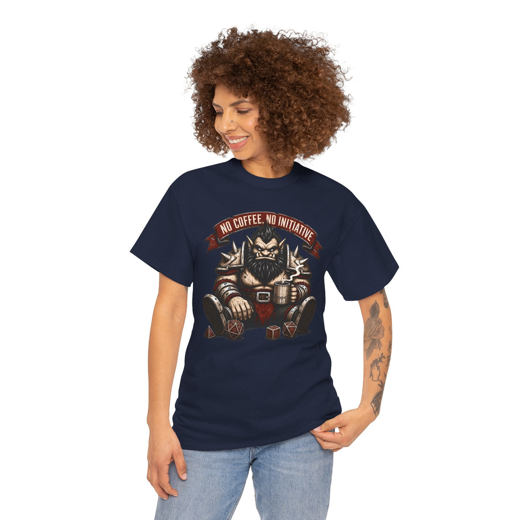 No Coffee, No Initiative | Fantasy RPG T-shirt