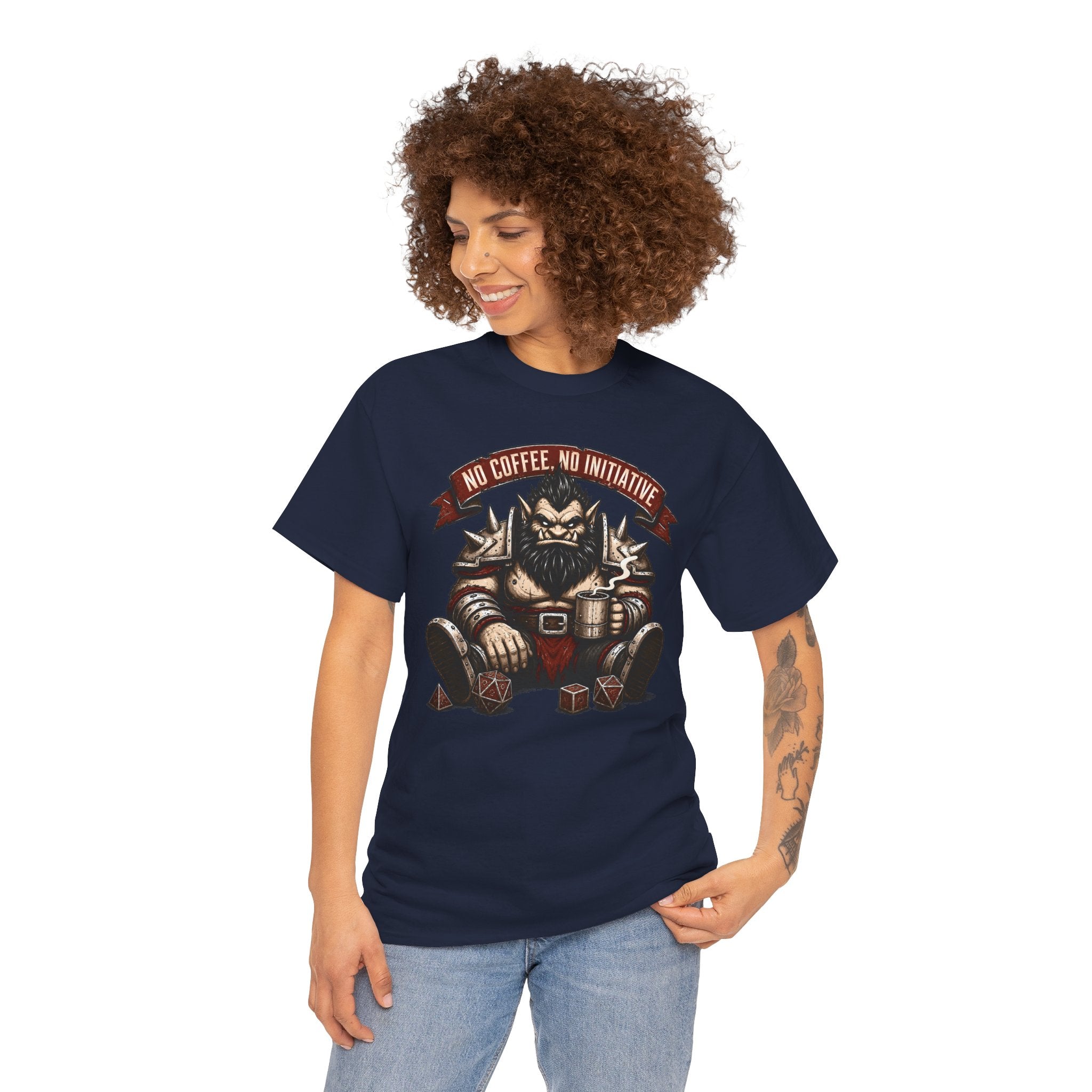 No Coffee, No Initiative | Fantasy RPG T-shirt