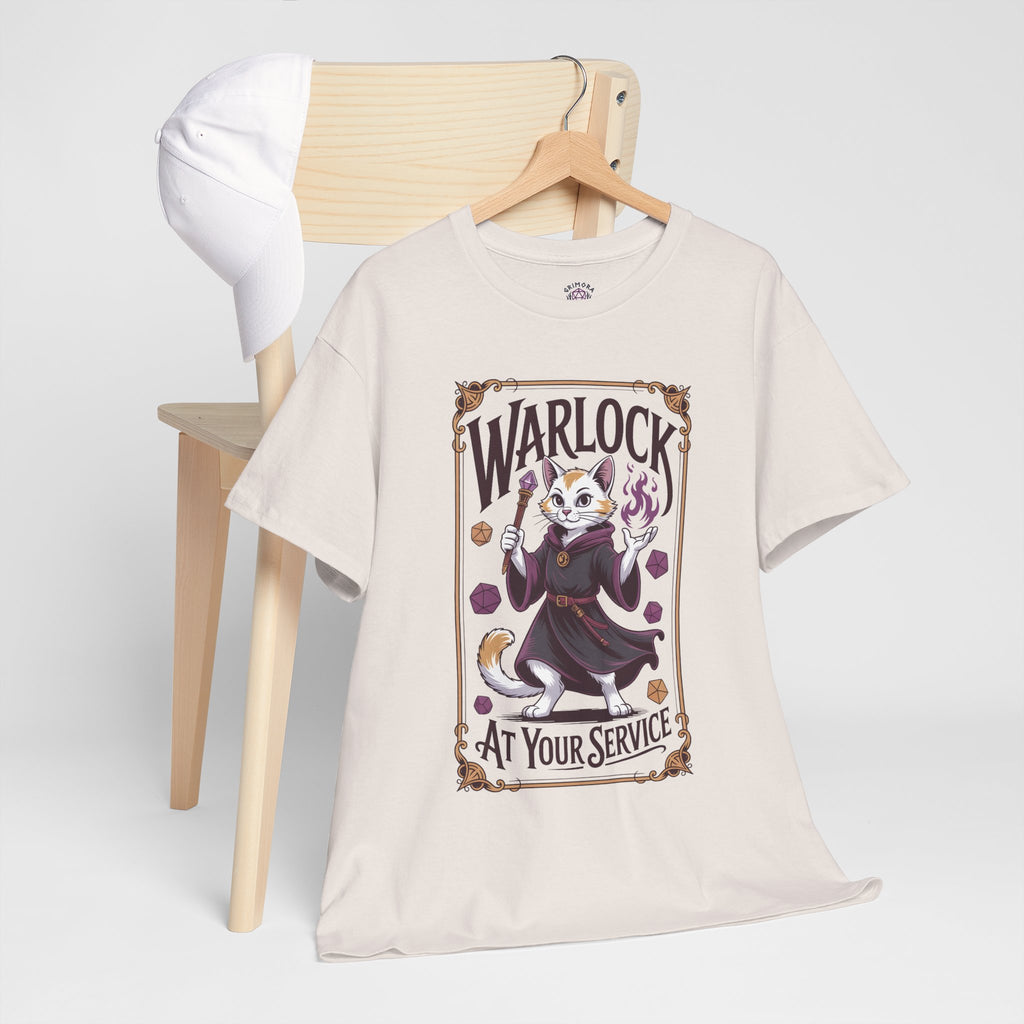 Warlock Cat at Your Serivece D&D T-shirt | Cat Lover RPG Gift