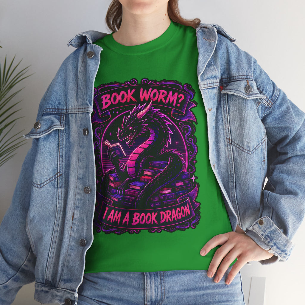 Book Worm? I Am a Book Dragon, Fantasy Reader T-shirt