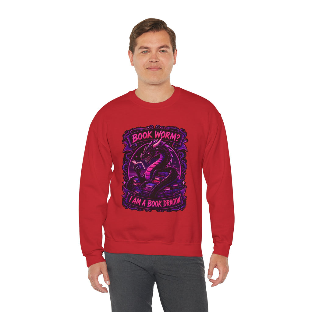 Book Worm? I Am a Book Dragon, Fantasy Reader Sweatshirt