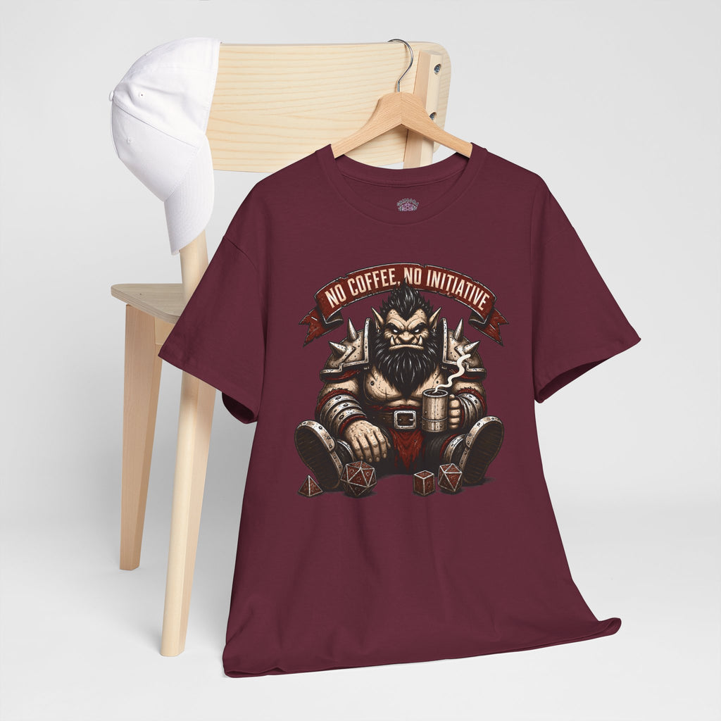 No Coffee, No Initiative | Fantasy RPG T-shirt