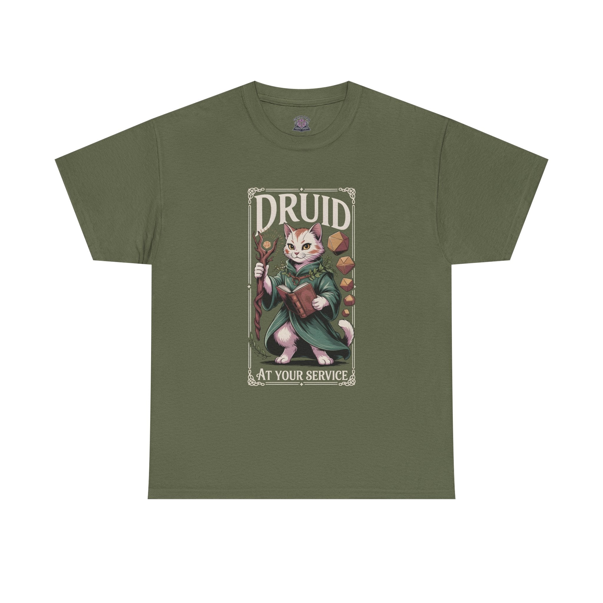 Druid Cat at Your Serivece D&D T-shirt | Cat Lover RPG Gift