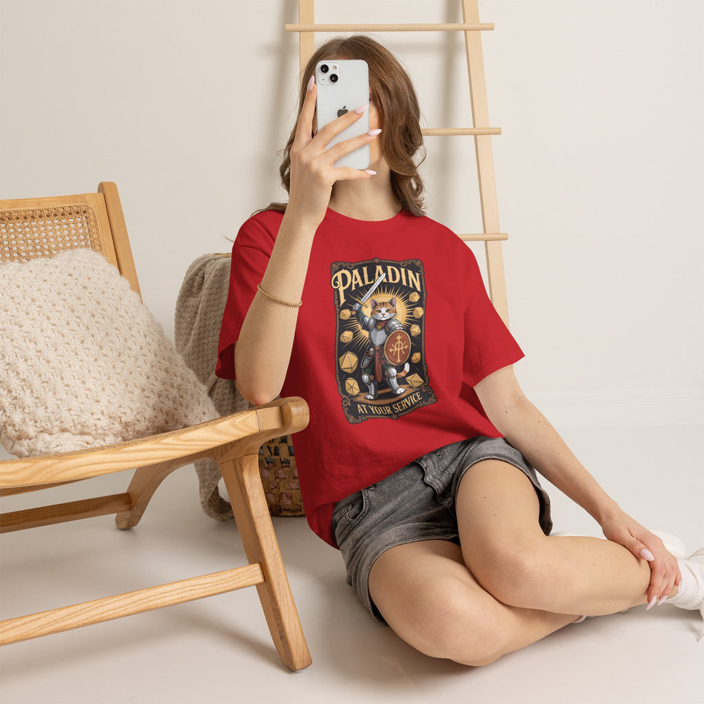 Paladin Cat at Your Service D&D T-shirt | Cat Lover RPG Gift