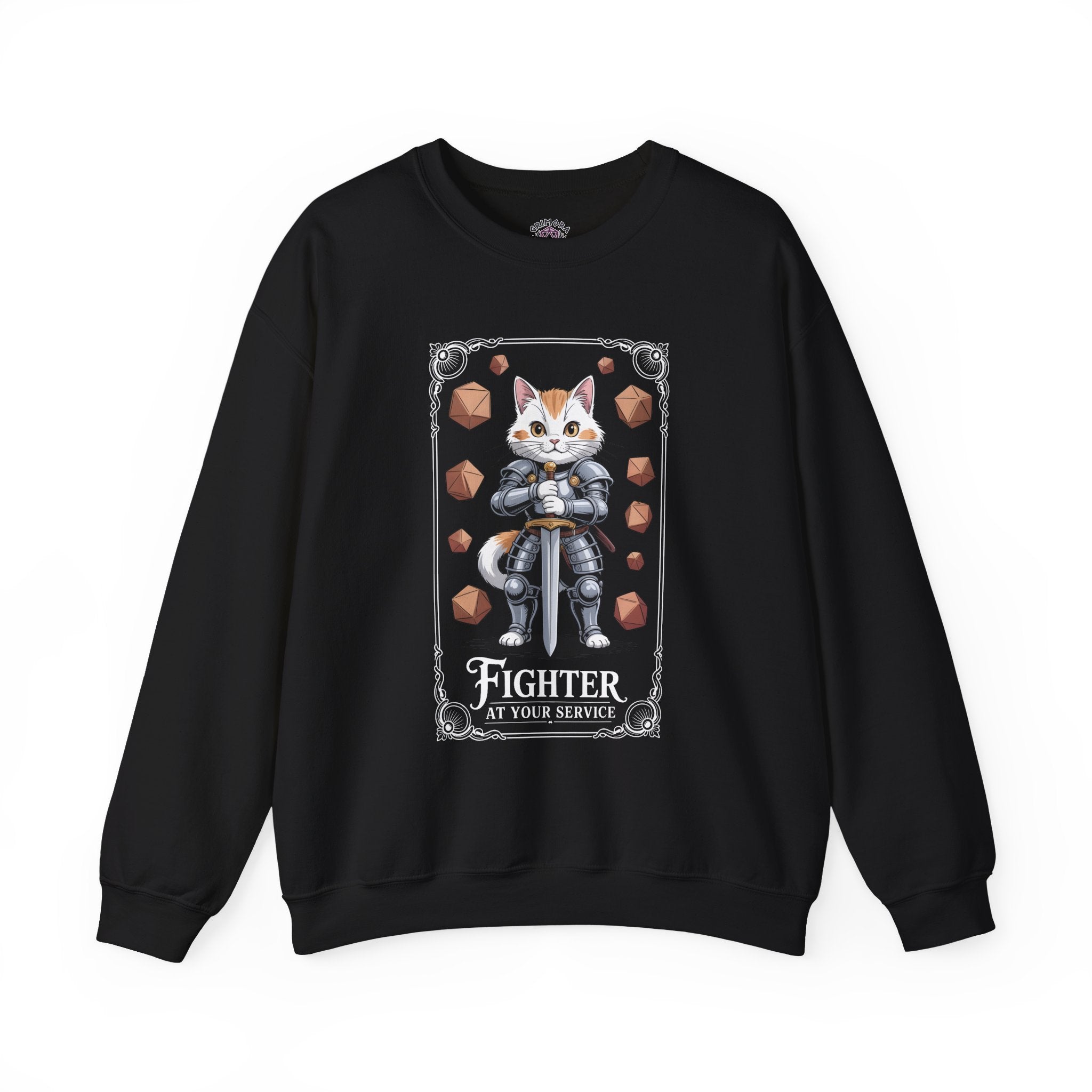 Fighter Cat at Your Service D&D Sweatshirt | Cat Lover RPG Gift