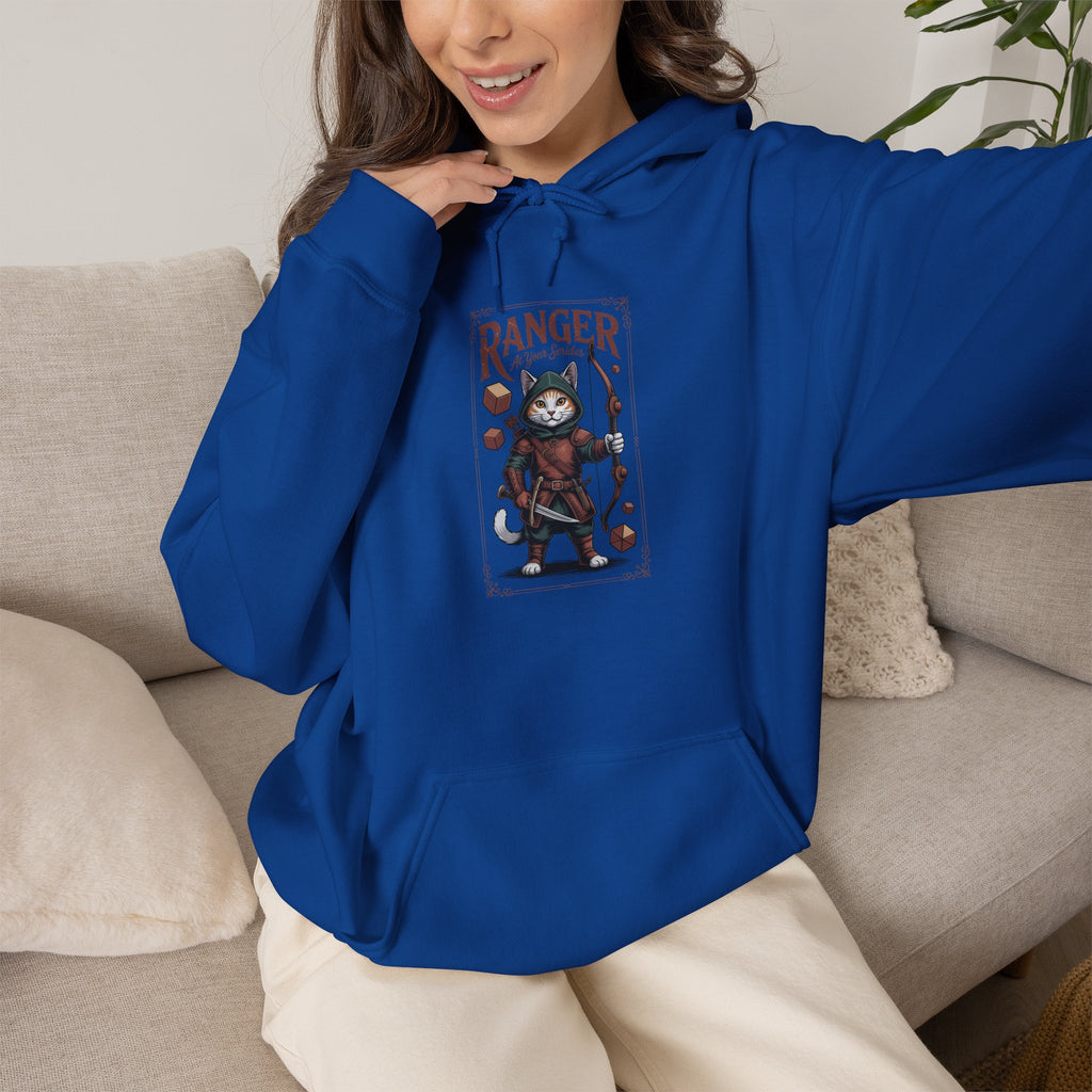 Ranger Cat at Your Serivece D&D Hoodie | Cat Lover RPG Gift