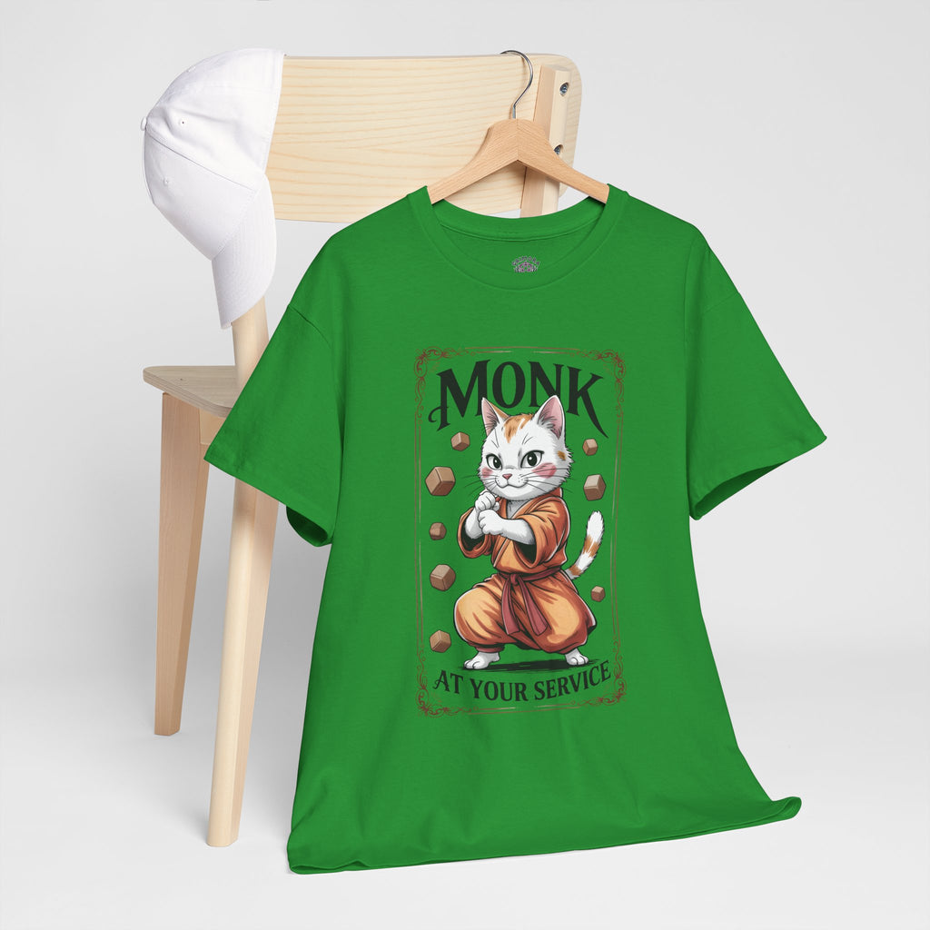 Monk Cat at Your Service D&D T-shirt | Cat Lover RPG Gift