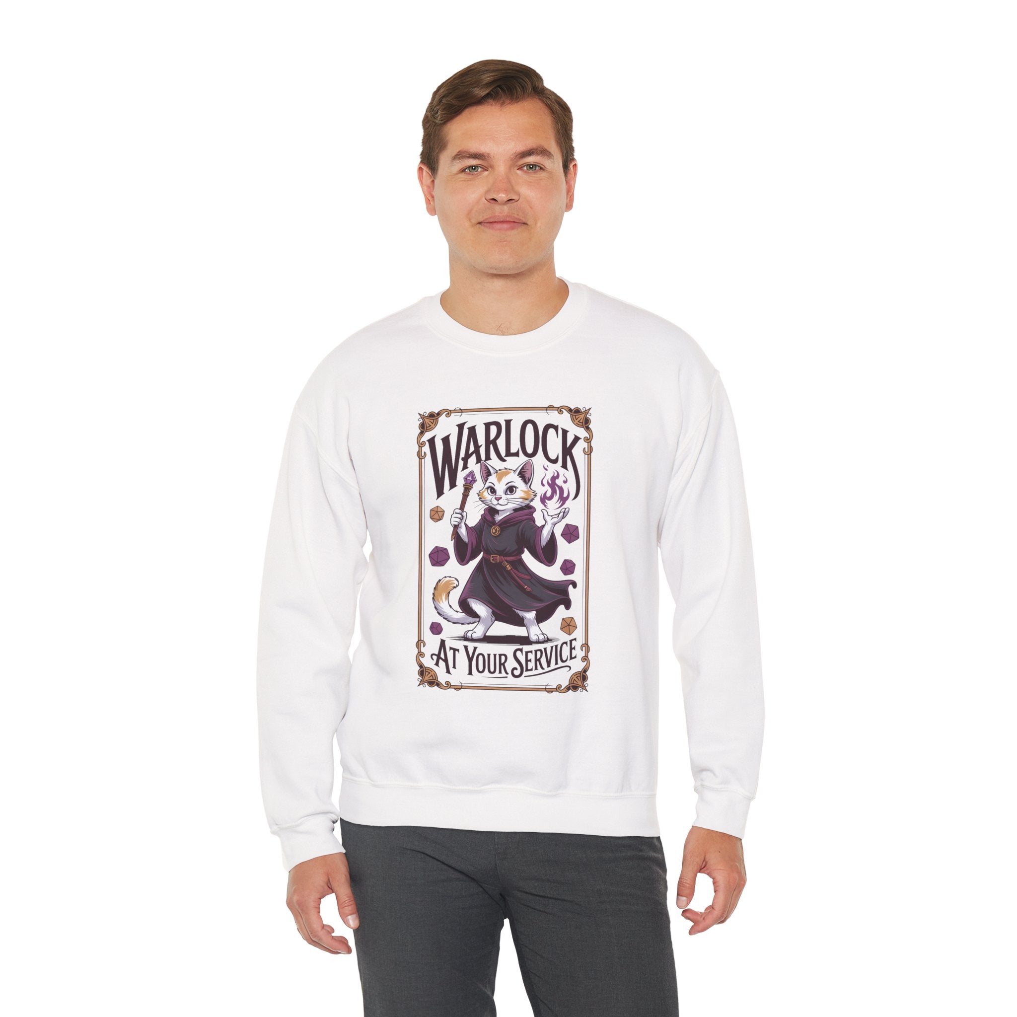 Warlock Cat at Your Serivece D&D Sweatshirt | Cat Lover RPG Gift