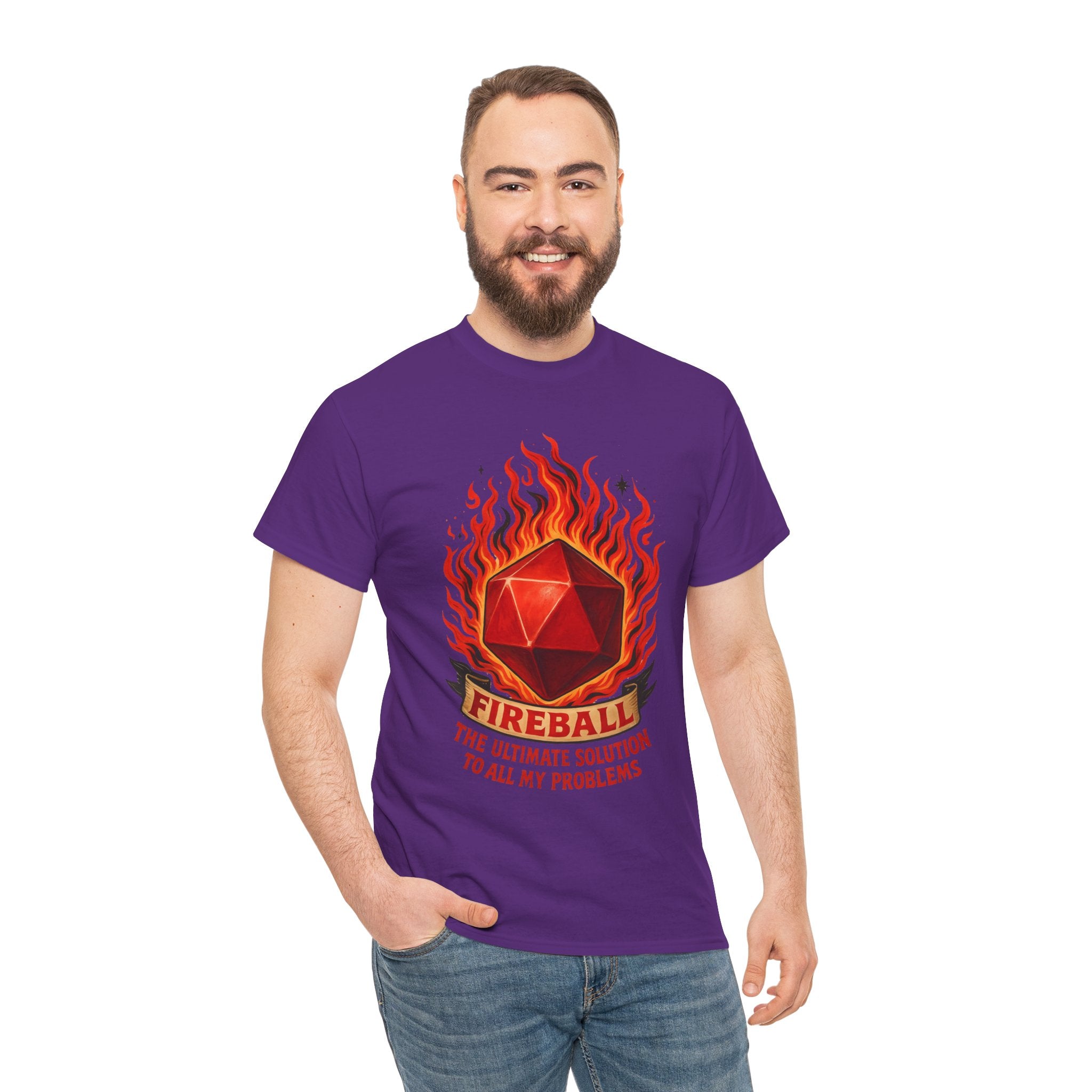 Fireball – The Ultimate Solution to All My Problems| Funny RPG T-shirt