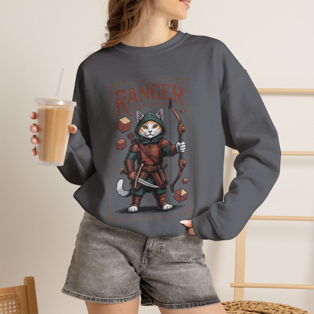 Ranger Cat at Your Serivece D&D Sweatshirt | Cat Lover RPG Gift