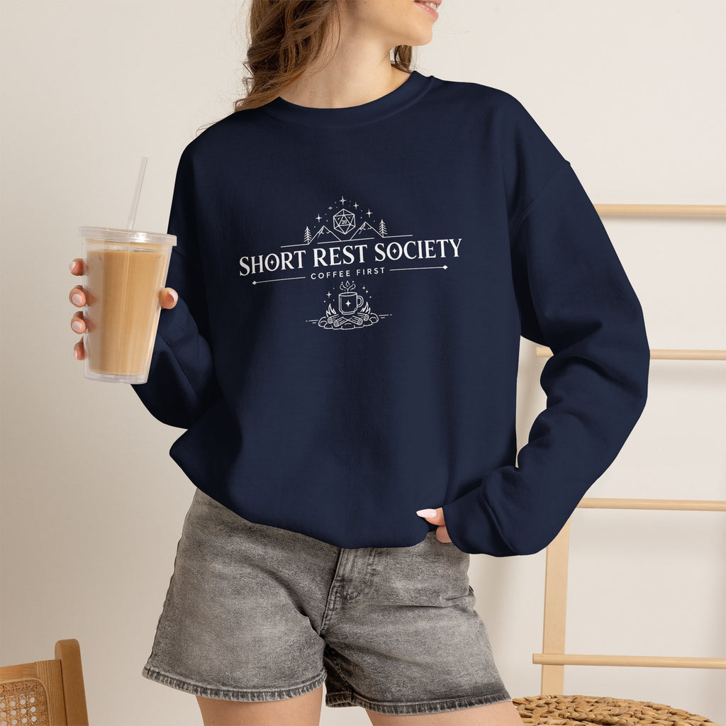 Short Rest Society – Coffee First | Tabletop RPG Sweatshirt