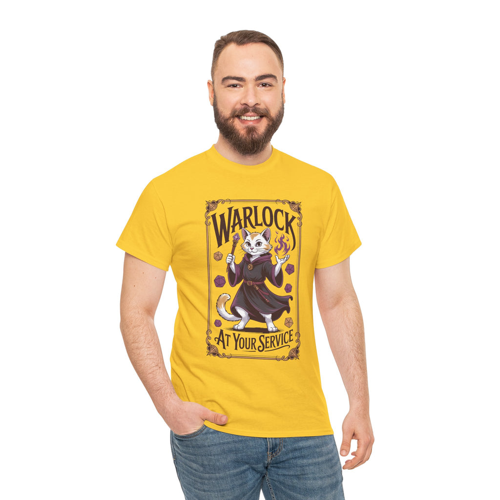 Warlock Cat at Your Serivece D&D T-shirt | Cat Lover RPG Gift