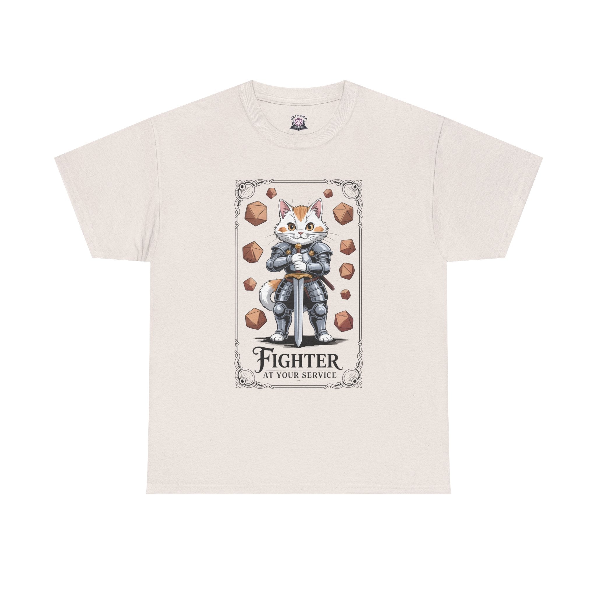 Fighter Cat at Your Service D&D T-shirt | Cat Lover RPG Gift