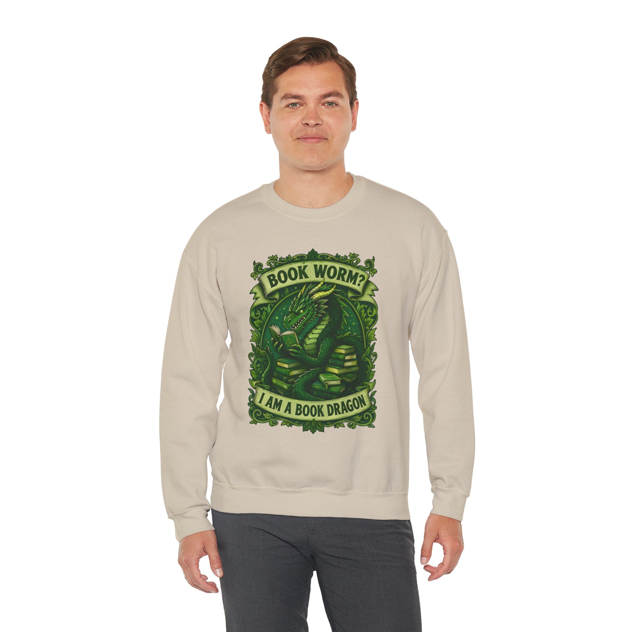 Book Worm? I Am a Book Dragon, Fantasy Reader Sweatshirt