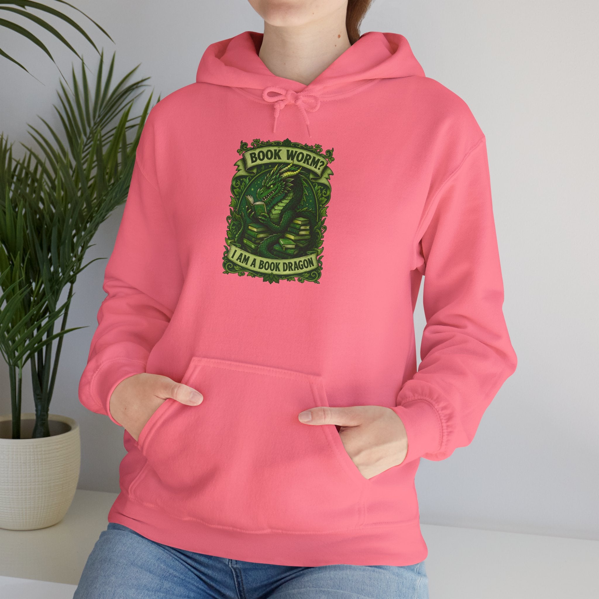 Book Worm? I Am a Book Dragon, Fantasy Reader Hoodie