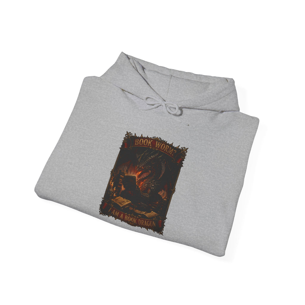 Book Worm? I Am a Book Dragon, Fantasy Reader Hoodie