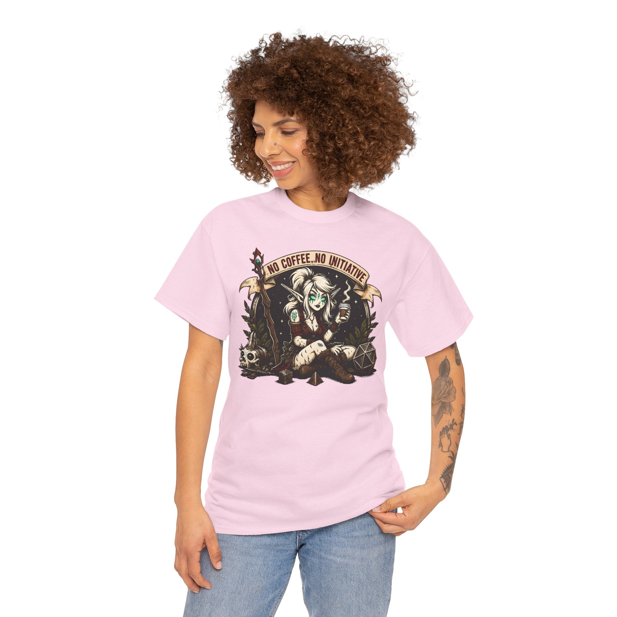 No Coffee, No Initiative | Fantasy RPG T-shirt
