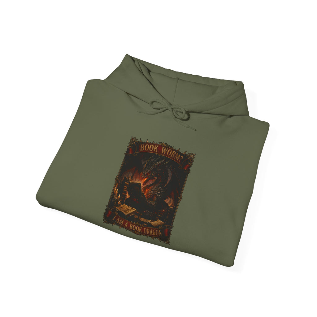 Book Worm? I Am a Book Dragon, Fantasy Reader Hoodie