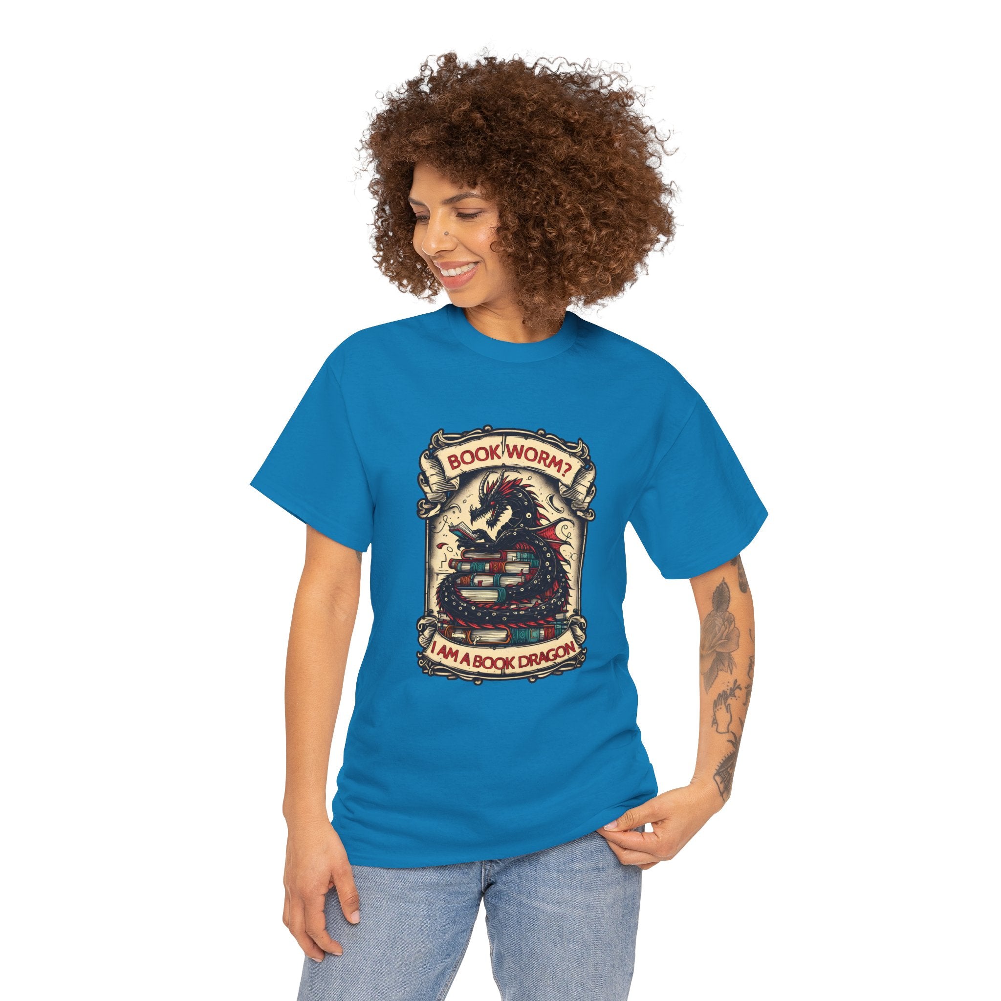 Book Worm? I Am a Book Dragon, Fantasy Reader T-shirt