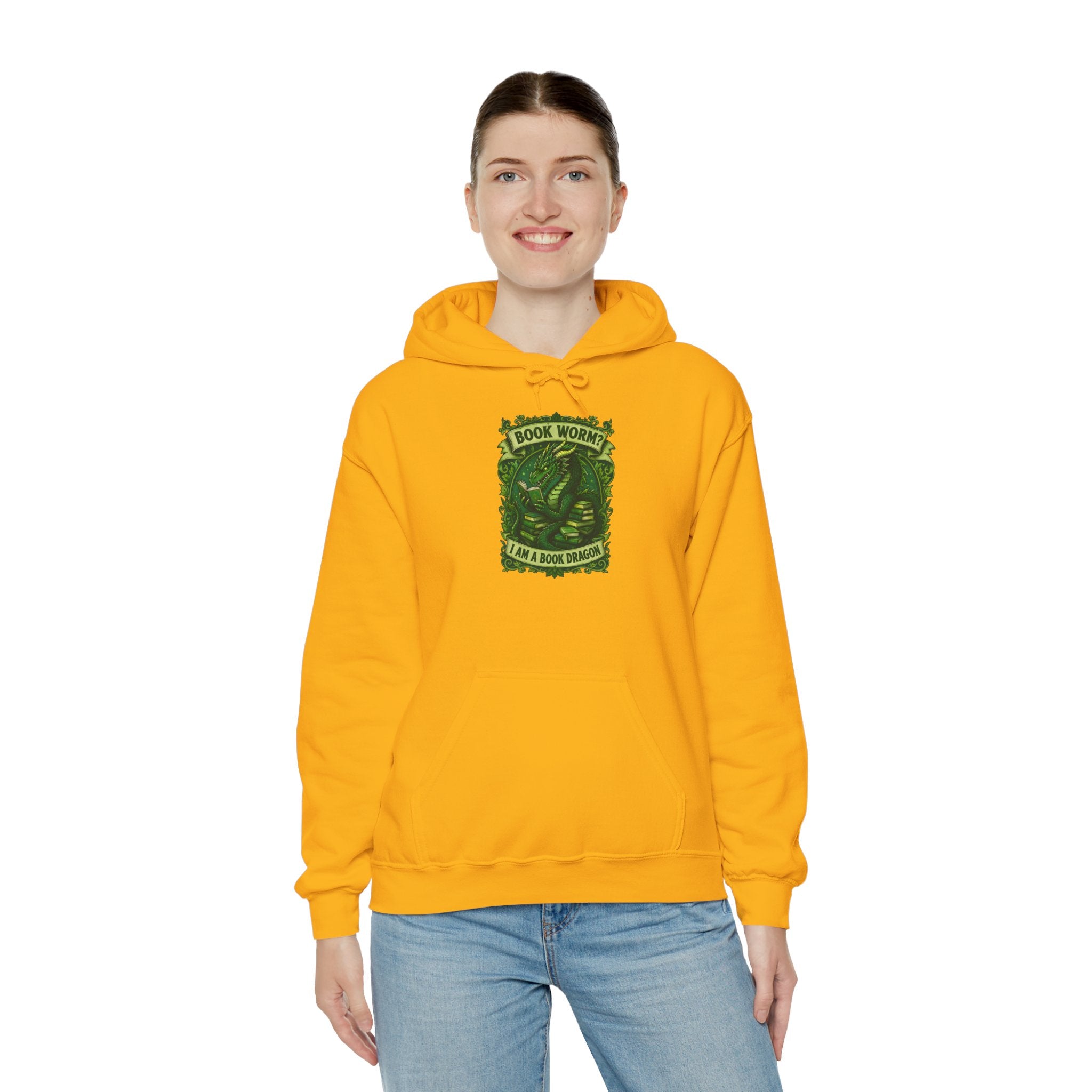 Book Worm? I Am a Book Dragon, Fantasy Reader Hoodie