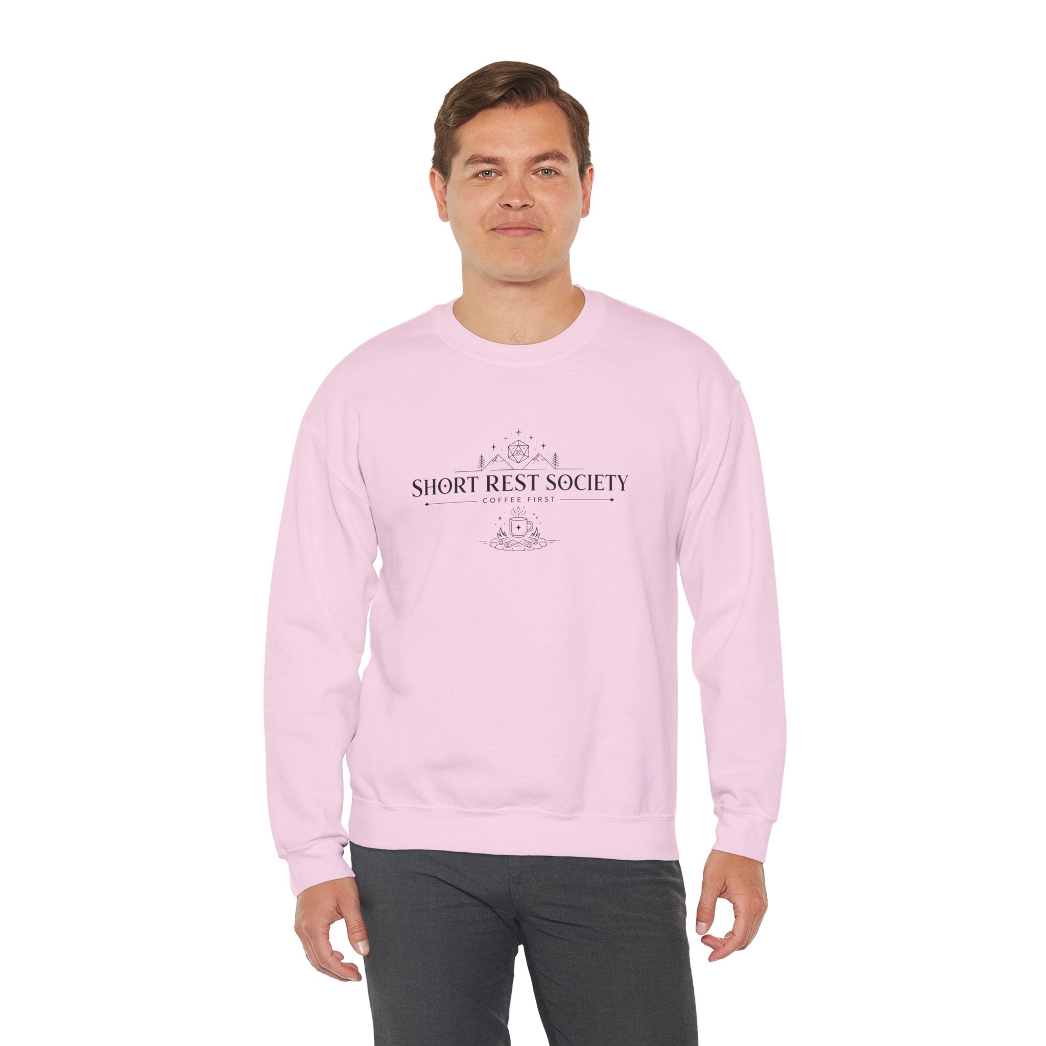 Short Rest Society – Coffee First | Tabletop RPG Sweatshirt