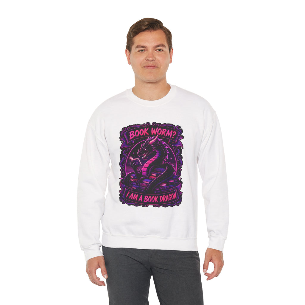 Book Worm? I Am a Book Dragon, Fantasy Reader Sweatshirt