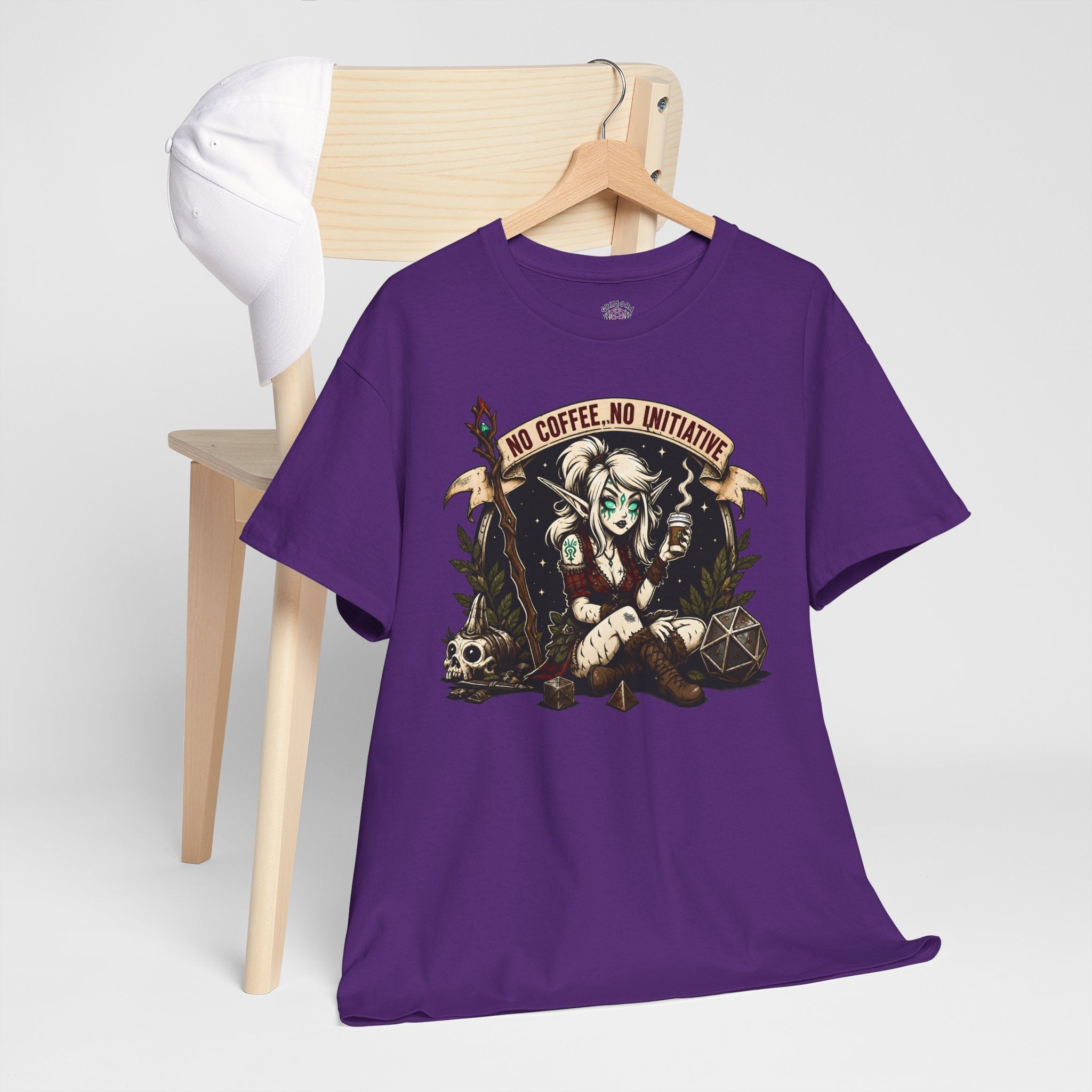 No Coffee, No Initiative | Fantasy RPG T-shirt